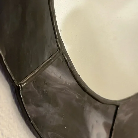 Vintage Purple Stained Glass Wall Mirror - Picture 3 of 7